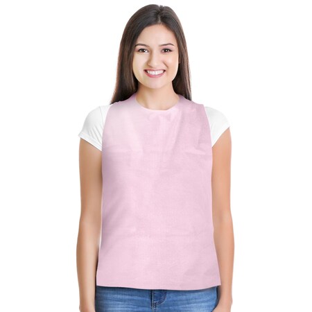 Proheal Disposable Adult Bibs Tie Back  Perfect for Seniors Painting  Eating  Pink 50 Pack 50PK PH-16426H